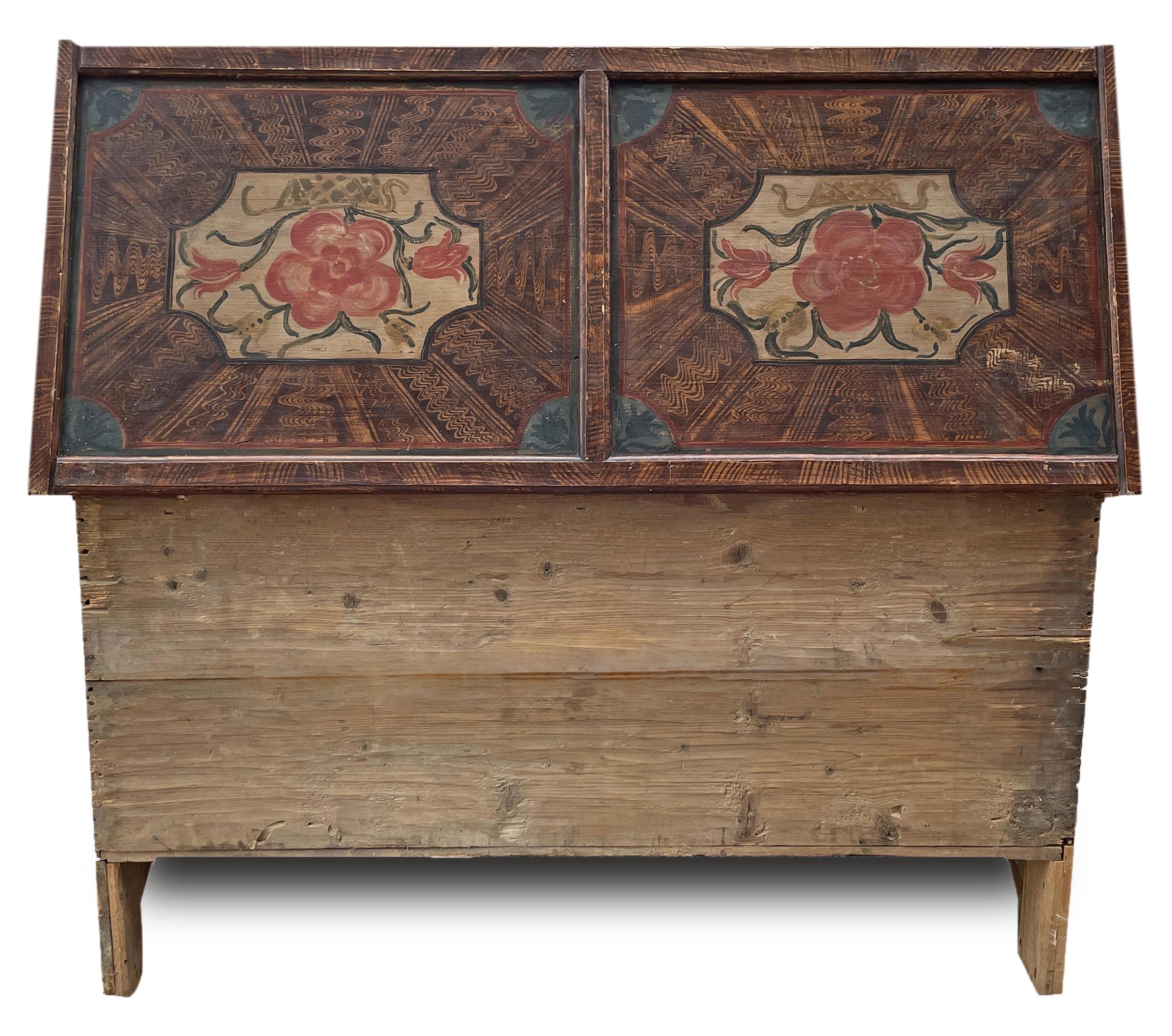1727 Floral Painted Blanket Chest 9