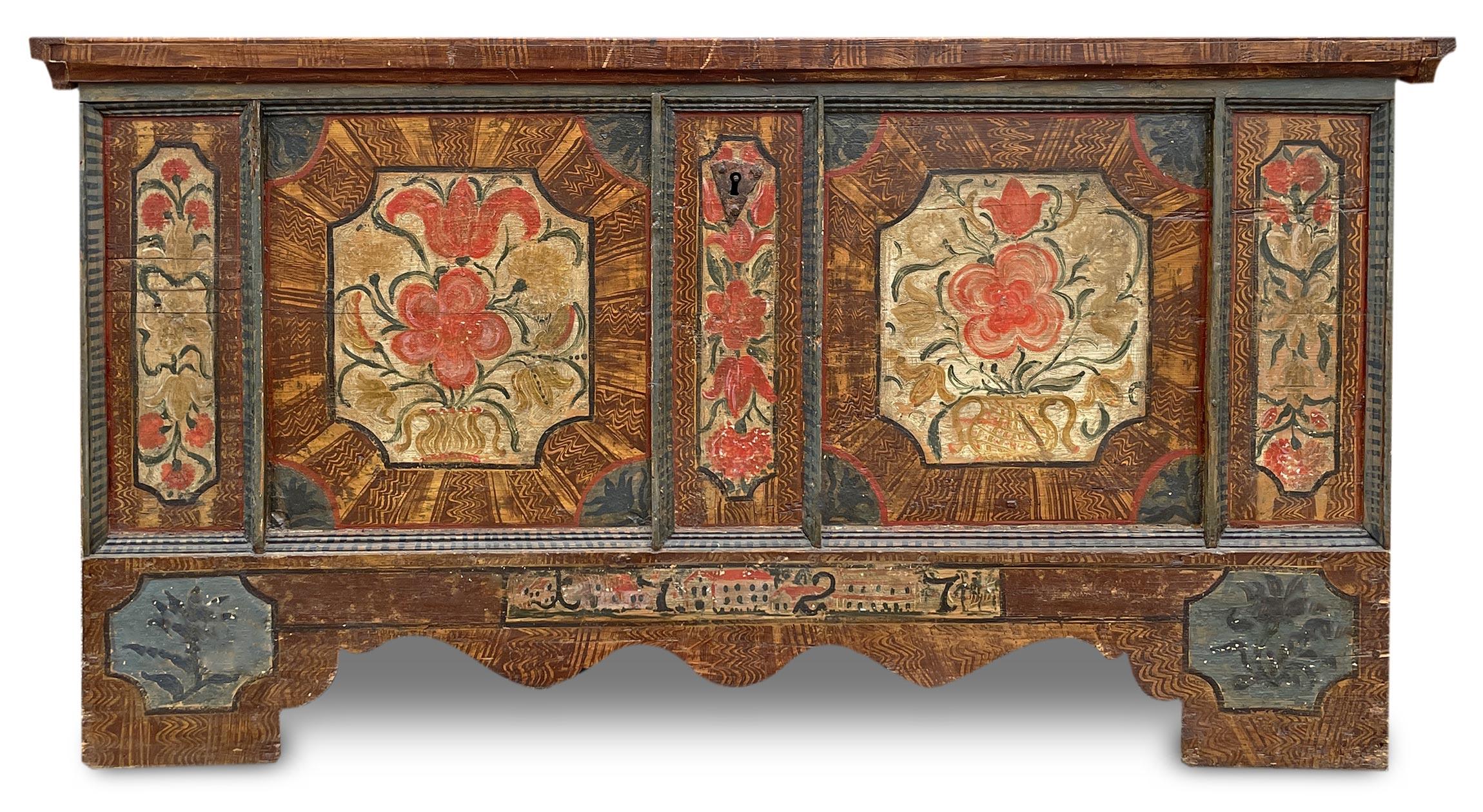 Fir 1727 Floral Painted Blanket Chest