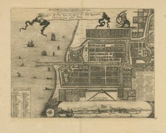 1728 Map of Batavia Castle & City, Java – Van der Aa after 1669