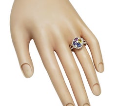 1.72ct Multi Color Sapphire 0.97ct Diamond Gold Ring