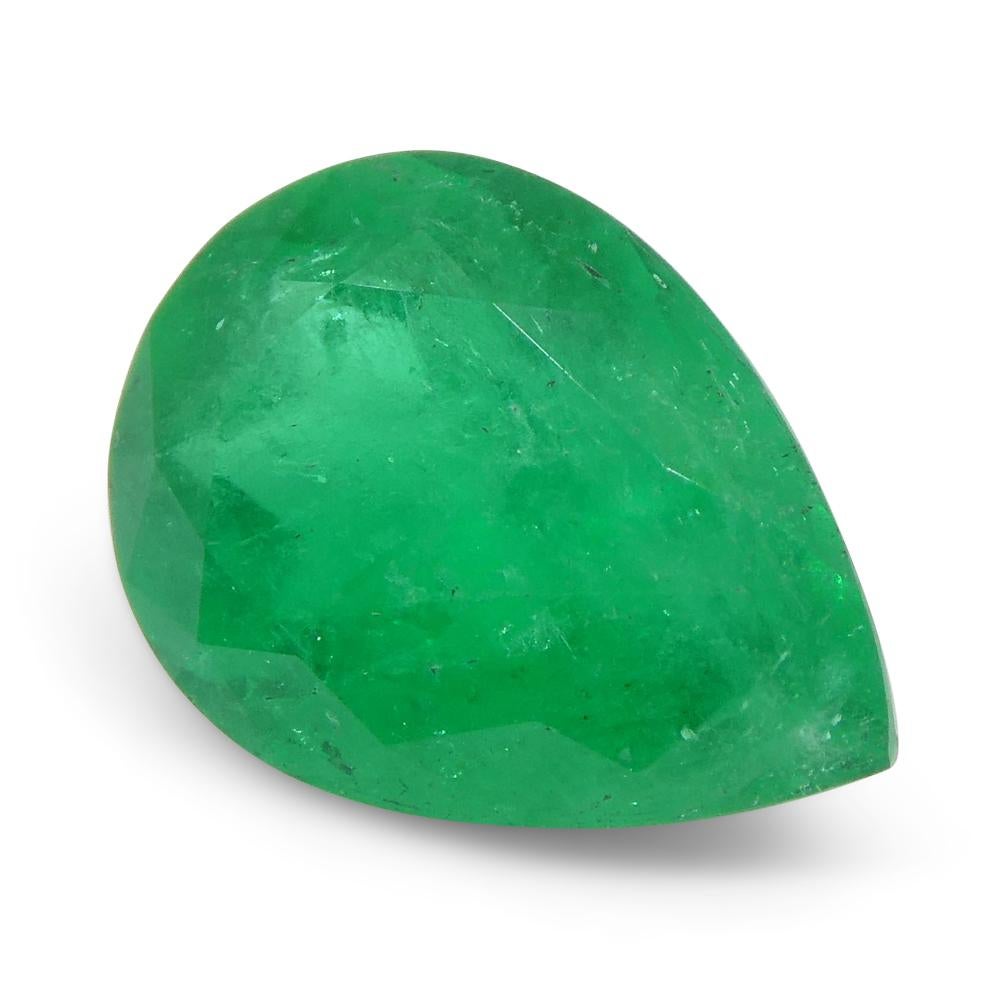 1.72ct Pear Green Emerald from Colombia For Sale 7