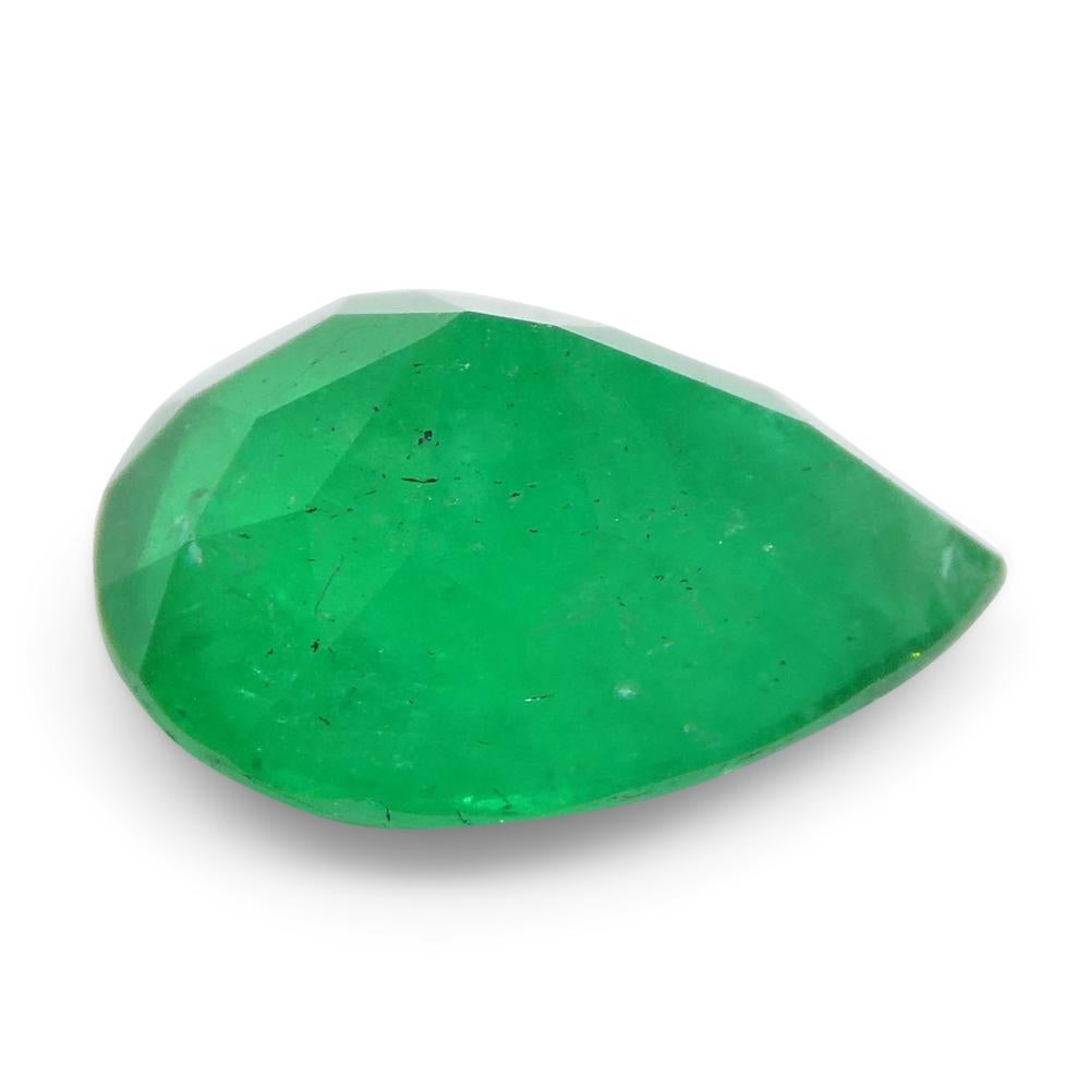 1.72ct Pear Green Emerald from Colombia For Sale 2