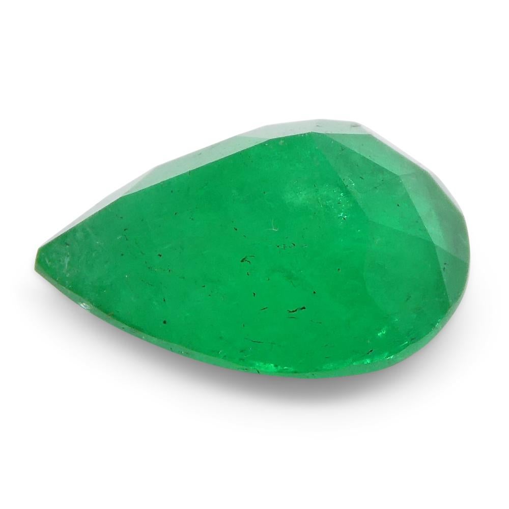 1.72ct Pear Green Emerald from Colombia For Sale 3
