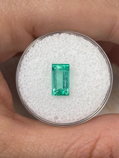 1.72ct Vivacious 9.4x5.2 Colombian Emerald Baguette Rare 2ct Gem May Birthstone