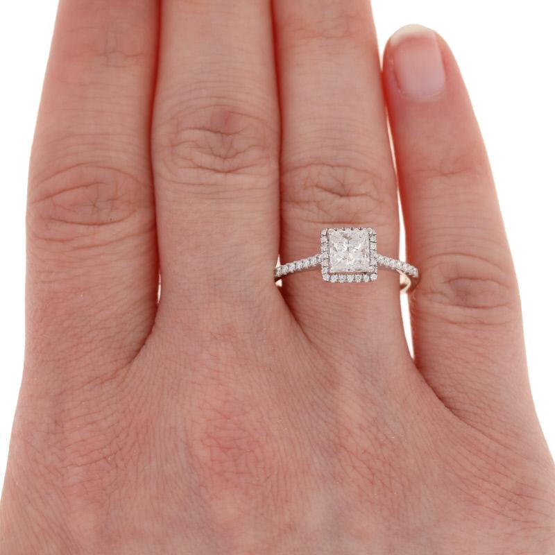 wedding band with princess cut engagement ring
