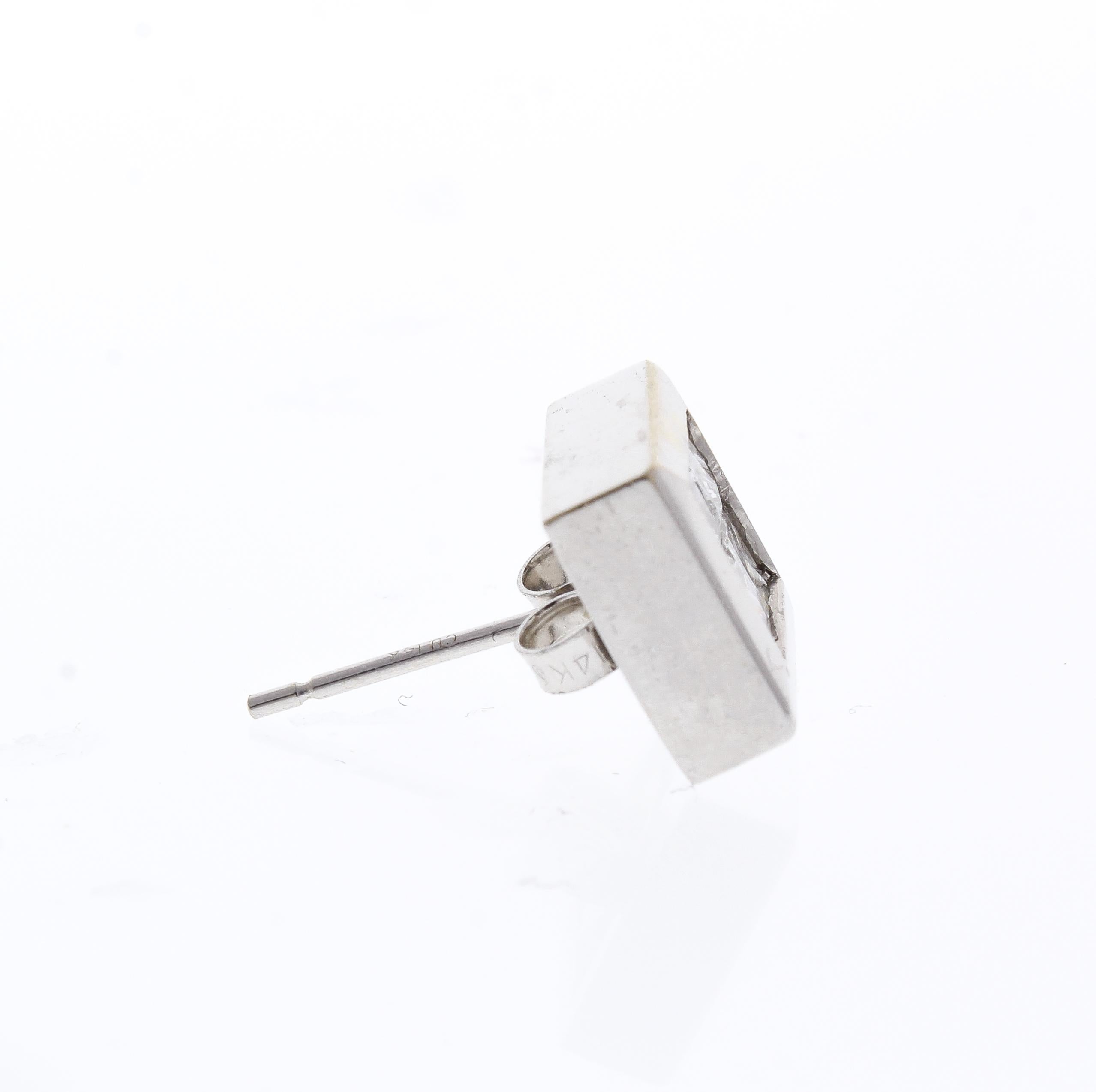 Women's 1.72CTW Princess Cut Studs in 18K White Gold For Sale