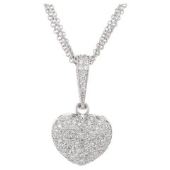 Collana con ciondolo a forma di cuore in oro bianco con diamante da 1,73 carati