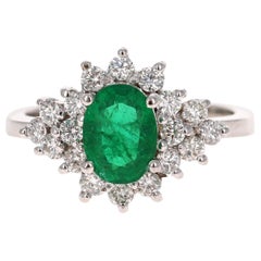 1.73 Carat Emerald Diamond 18 Karat White Gold Engagement Ring