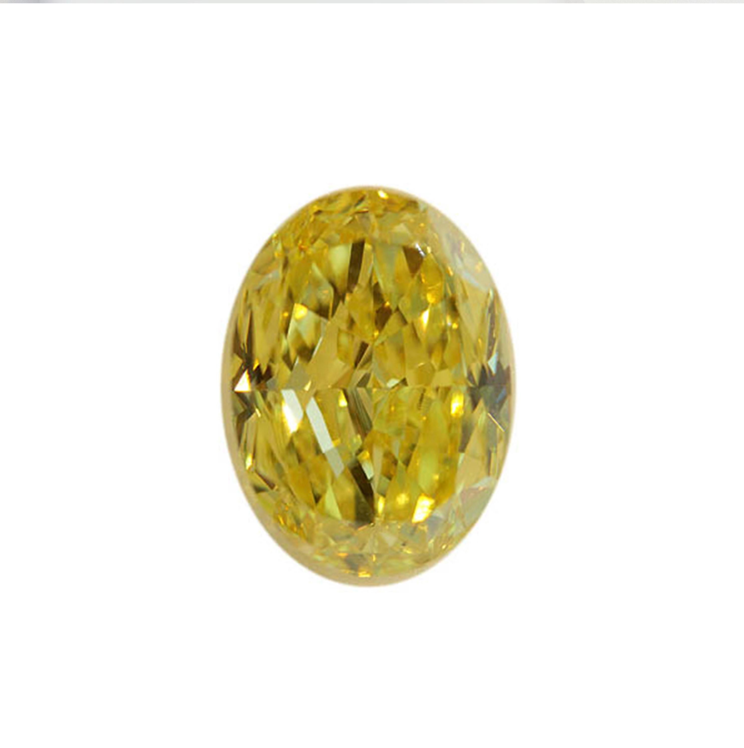 Anello con diamante ovale giallo fantasia da 1,73 carati, purezza VS2 in oro 18 carati, certificato GIA in vendita 2