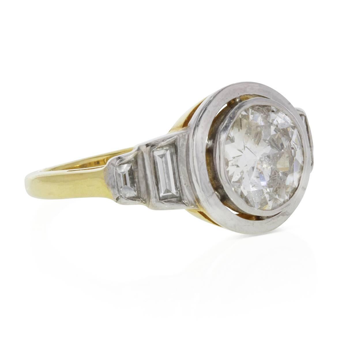 Art Deco engagement rings are by far, the most popular and enduring designs in vintage engagement rings. The Art Deco jewelry design period started in the early 1920s and flourished up to World War II. Here for sale we have bold geometric ring from