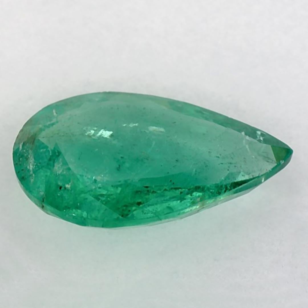 1.73 Ct Emerald Pear Loose Gemstone (pierre précieuse en vrac) Neuf à Fort Lee, NJ