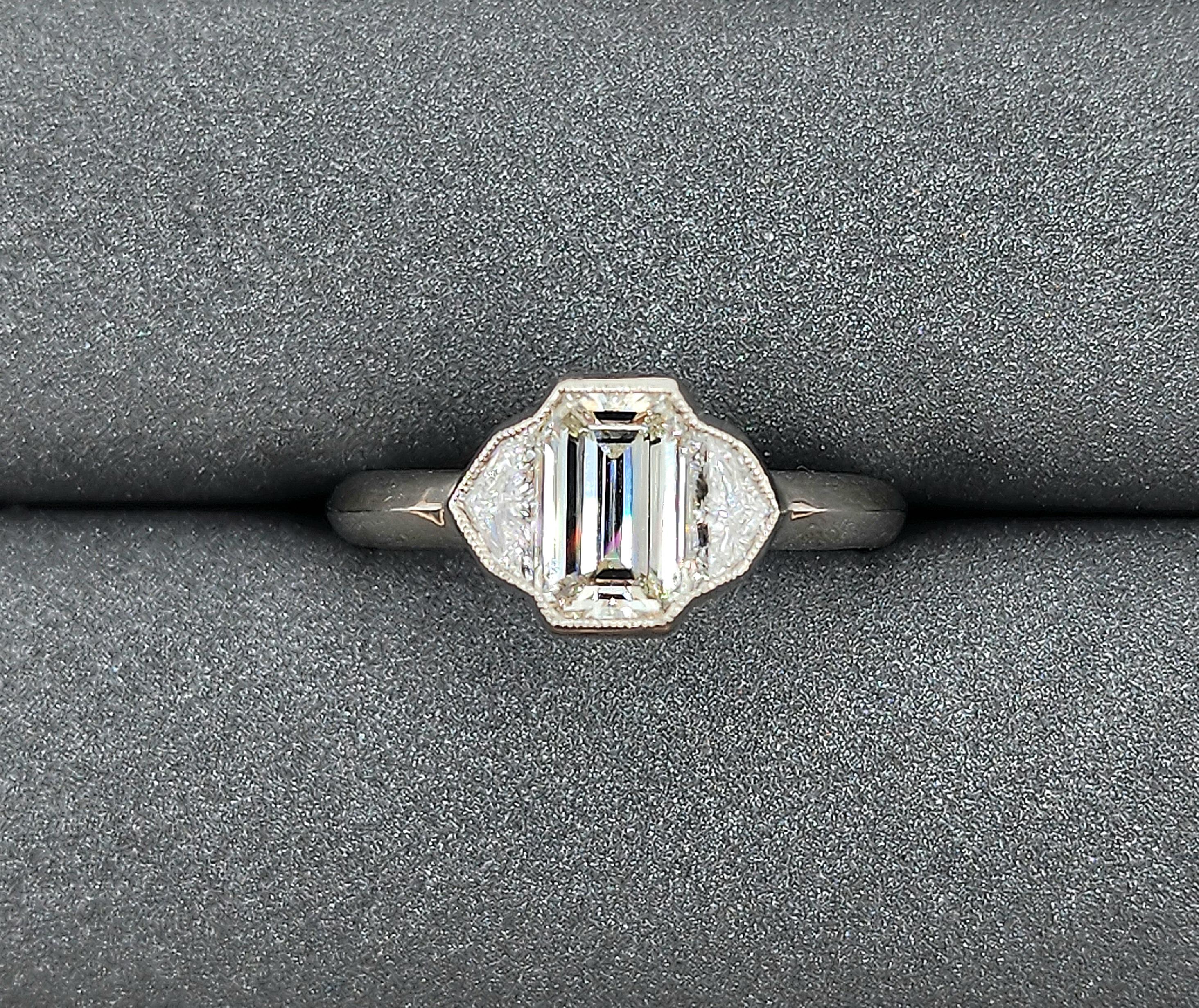 1.73 ct GIA Certified Emerald Cut Diamond Ring