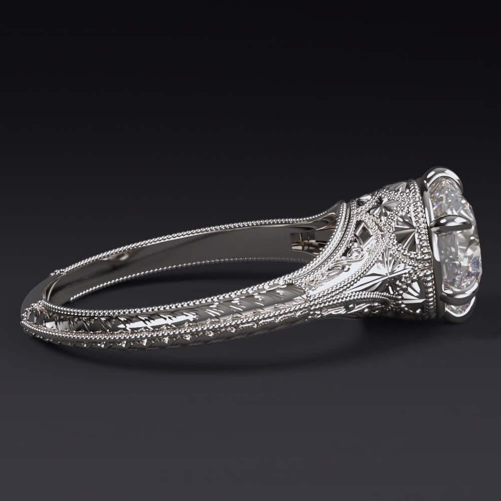 Art Deco GIA Certified Solitaire Round Cut Diamond Ring