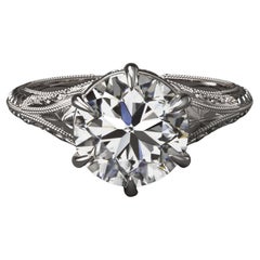 GIA Certified Solitaire Round Cut Diamond Ring