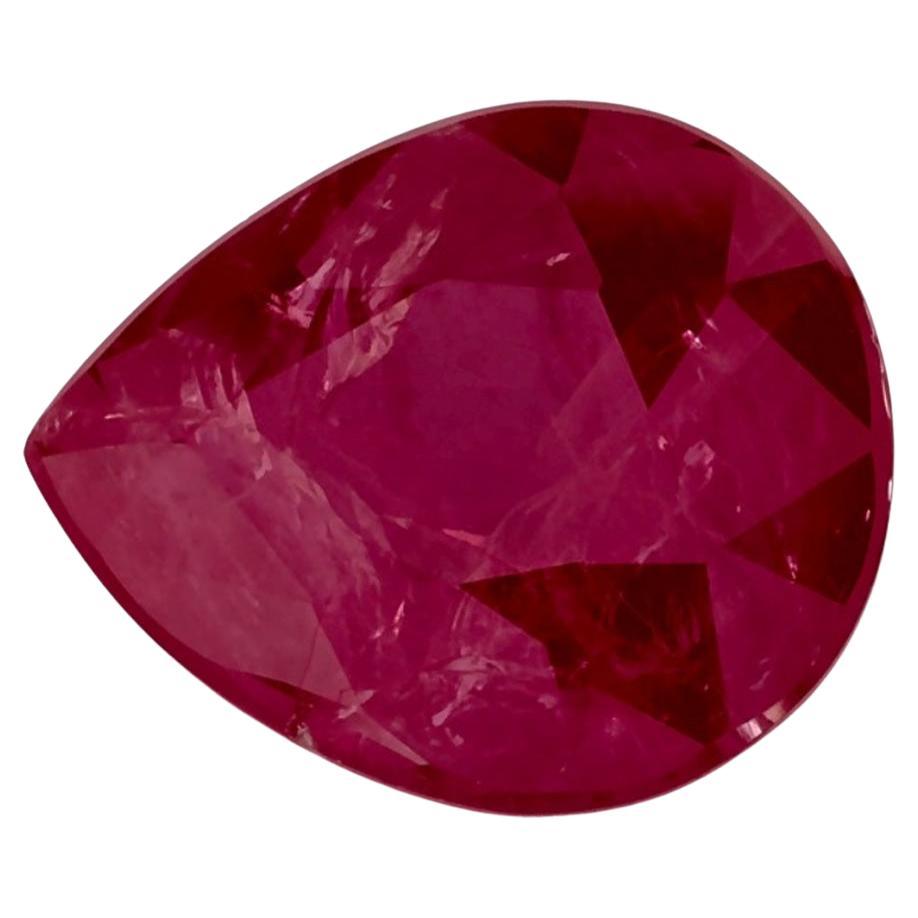 1.73 Ct Ruby Pear Loose Gemstone