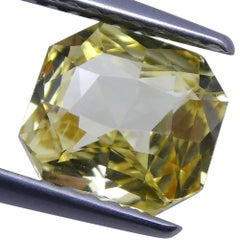 1.73 Carat Yellow Sapphire Octagonal GIA Certified Unheated, Sri Lanka
