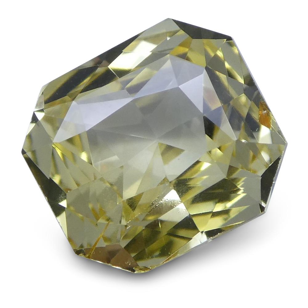 Saphir jaune octogonal 1,73 carat, certifié GIA, non chauffé, Sri Lanka en vente 1