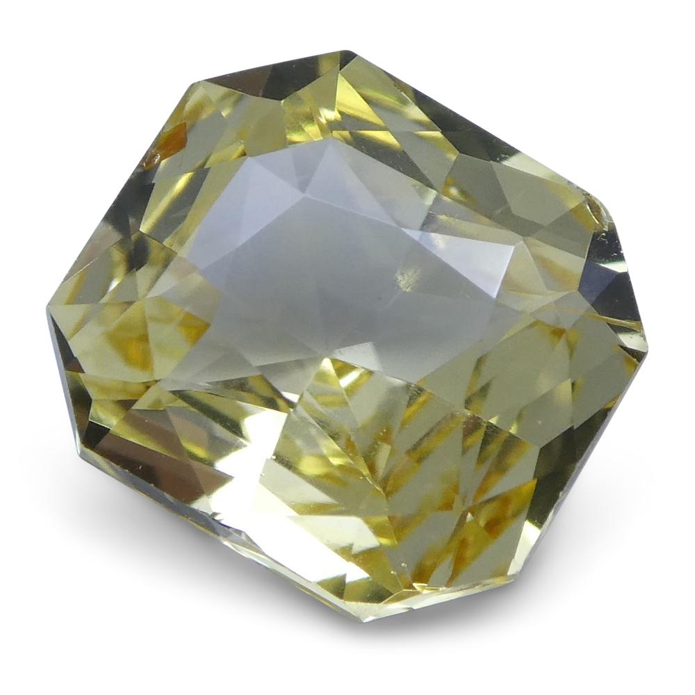 Saphir jaune octogonal 1,73 carat, certifié GIA, non chauffé, Sri Lanka en vente 3
