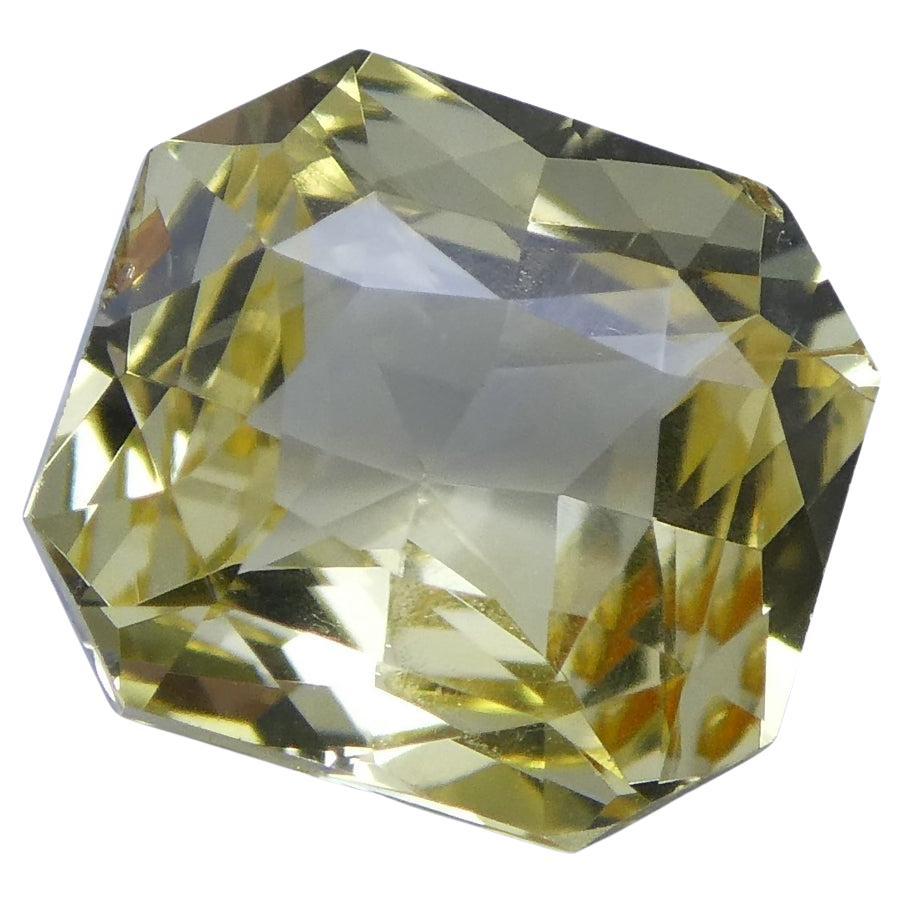 Saphir jaune octogonal non chauffé de 1,73 carat, certifié GIA, Sri Lanka