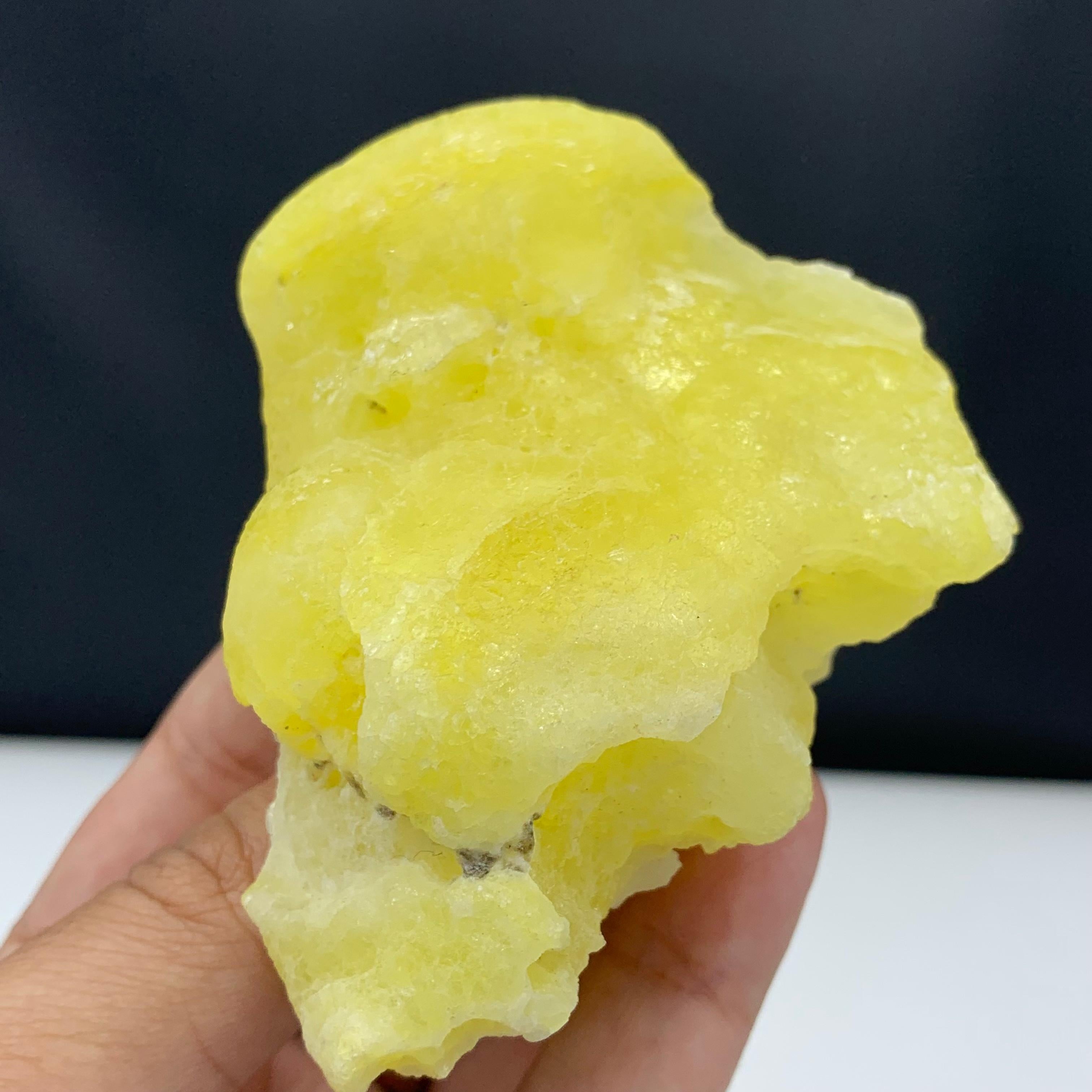 173 Gram Adorable Lemon Yellow Brucite In Botryoidal Rounded Habit From Pakistan For Sale 1