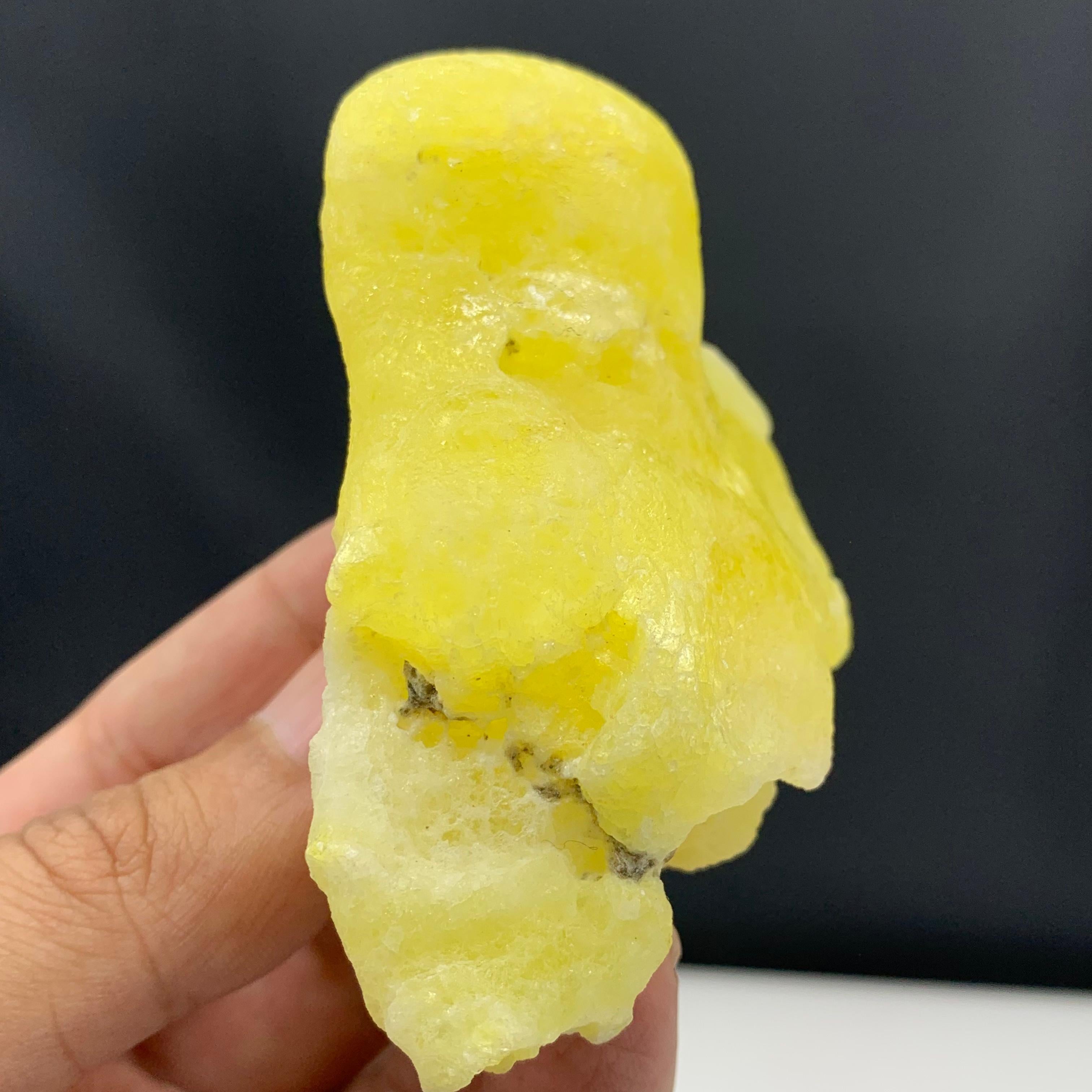 173 Gram Adorable Lemon Yellow Brucite In Botryoidal Rounded Habit From Pakistan For Sale 3