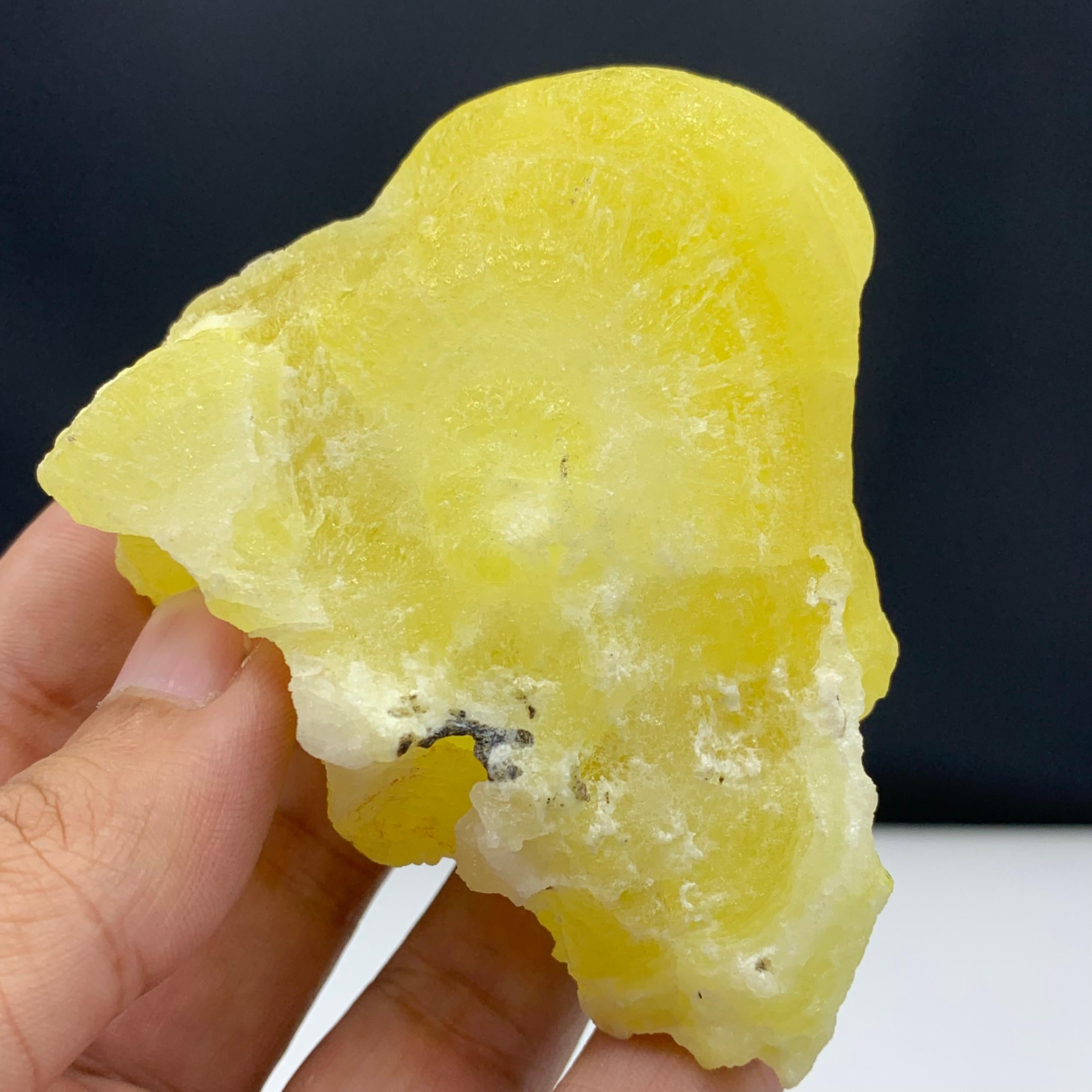 Adam Style 173 Gram Adorable Lemon Yellow Brucite In Botryoidal Rounded Habit From Pakistan For Sale