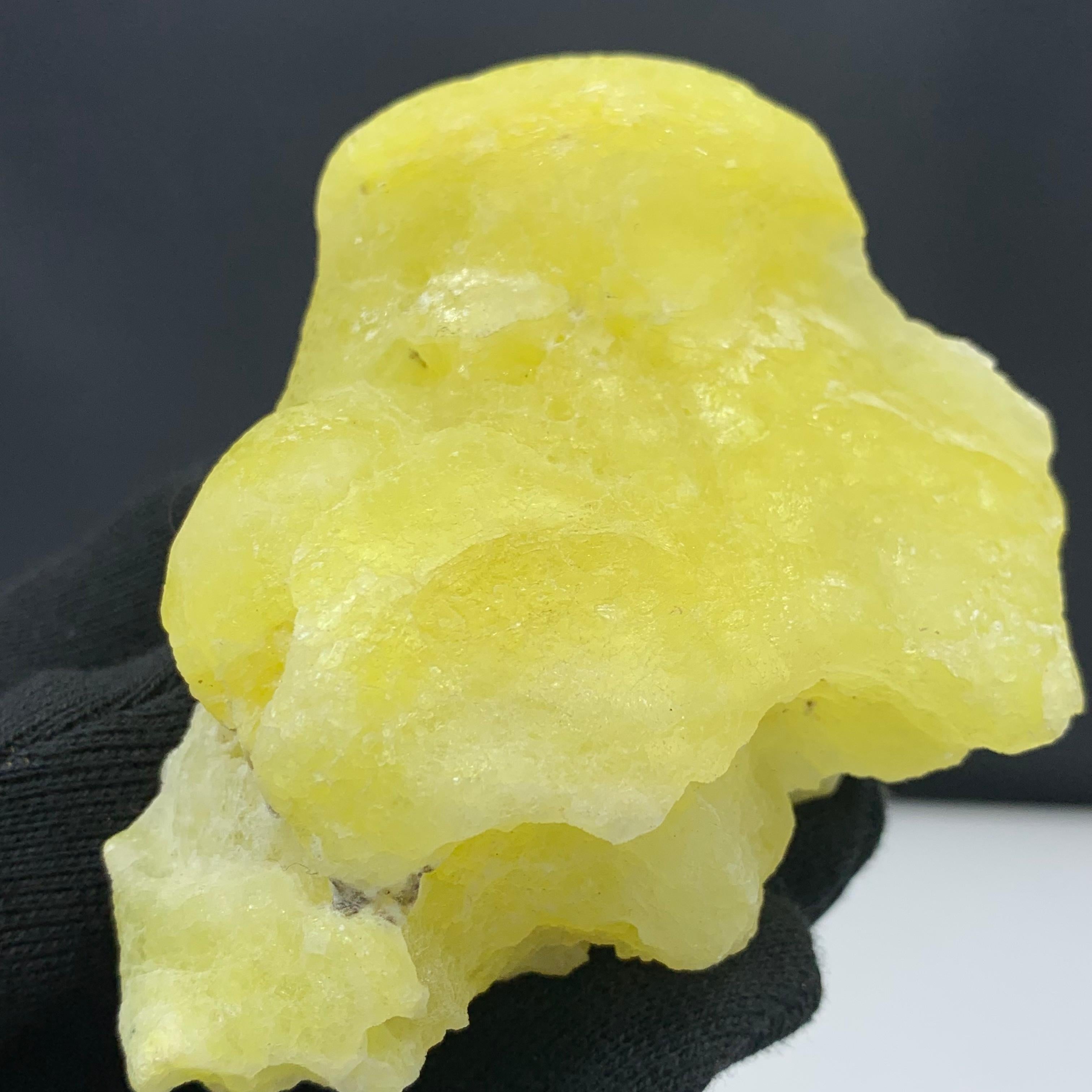 Pakistani 173 Gram Adorable Lemon Yellow Brucite In Botryoidal Rounded Habit From Pakistan For Sale