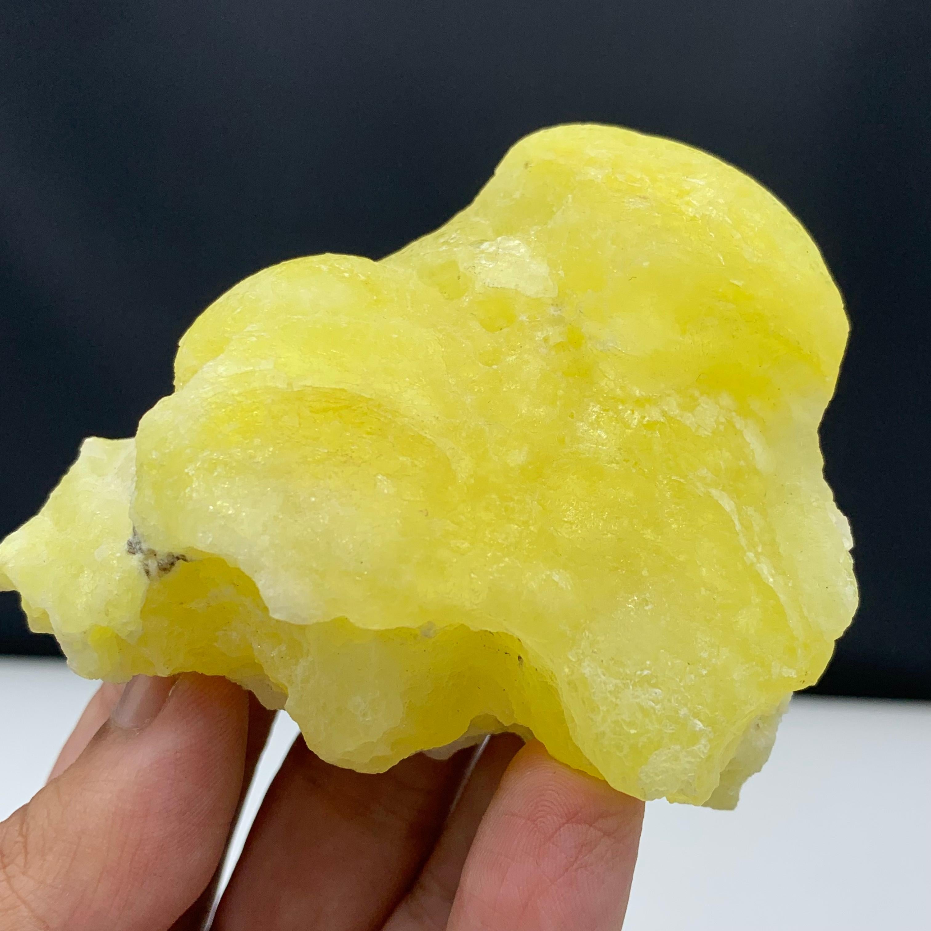 Rock Crystal 173 Gram Adorable Lemon Yellow Brucite In Botryoidal Rounded Habit From Pakistan For Sale