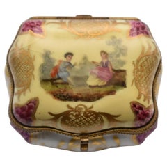 1732 - 1773 Antiguo joyero de baratijas pintado a mano de Meissen