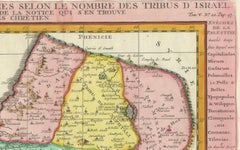 1732 Henri Chatelain Map of the Holy Land Divided Among the Tribes of Israel
