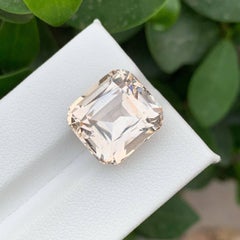17.35 Carat Natural Loose Light Gold Topaz Stone Emerald Cut Pakistani Gemstone