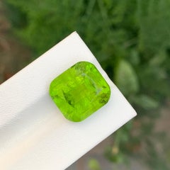 17.35 Carat Natural Loose Lightsaber Green Peridot Cushion Shape Gem