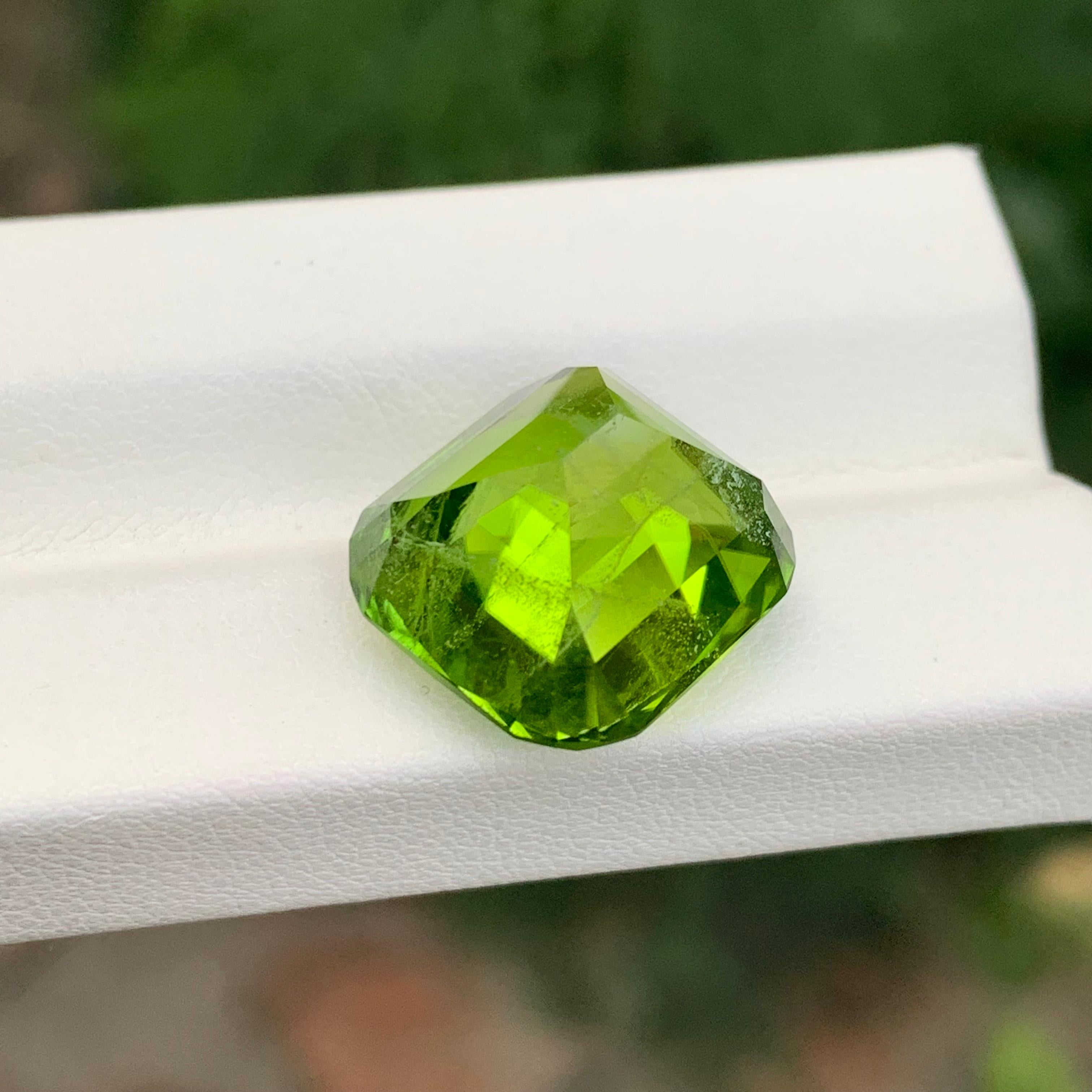 Péridot vert clair-sabre naturel en forme de coussin de 17.35 carats Neuf - En vente à Peshawar, PK