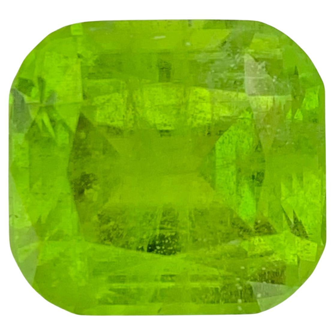 17.35 Carat Natural Loose Lightsaber Green Peridot Cushion Shape Gem