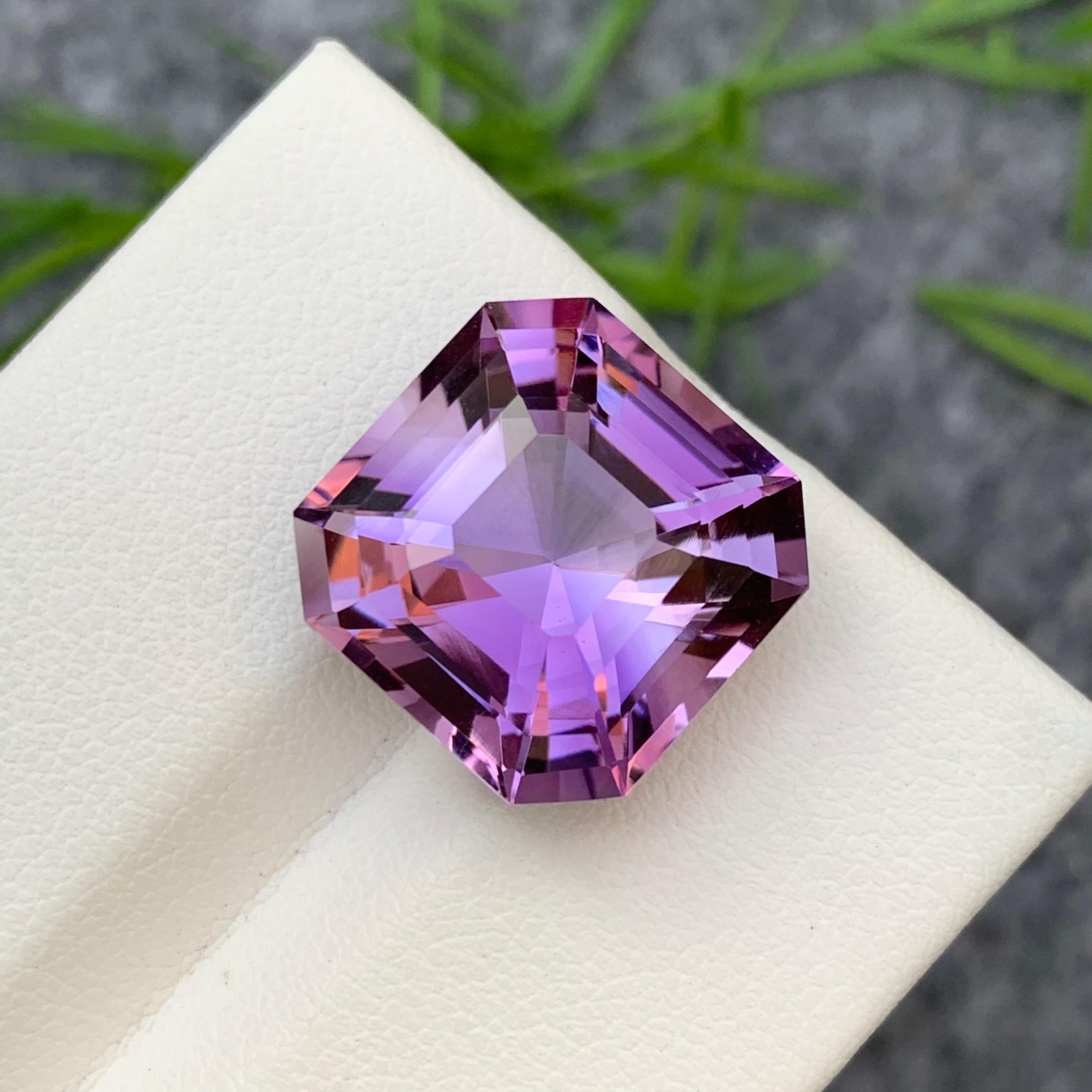 17.35 Carat Natural Loose Purple Amethyst Asscher Cut for Jewelry Making 4