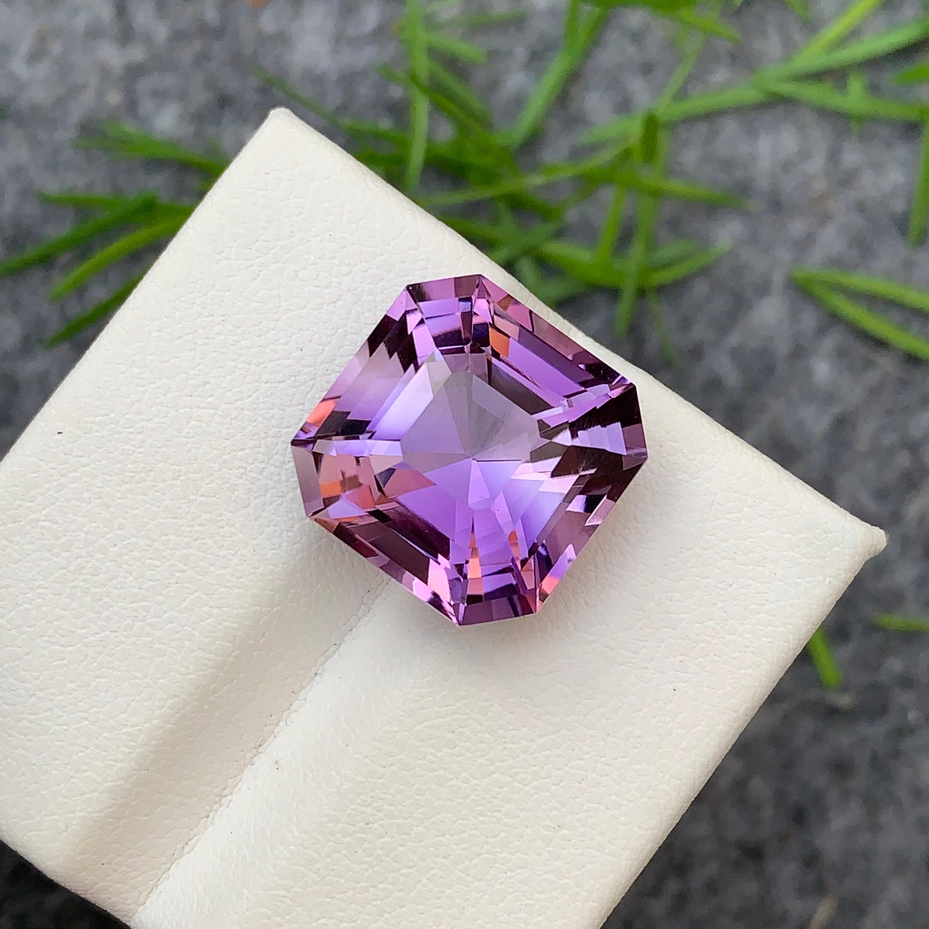 17.35 Carat Natural Loose Purple Amethyst Asscher Cut for Jewelry Making 6