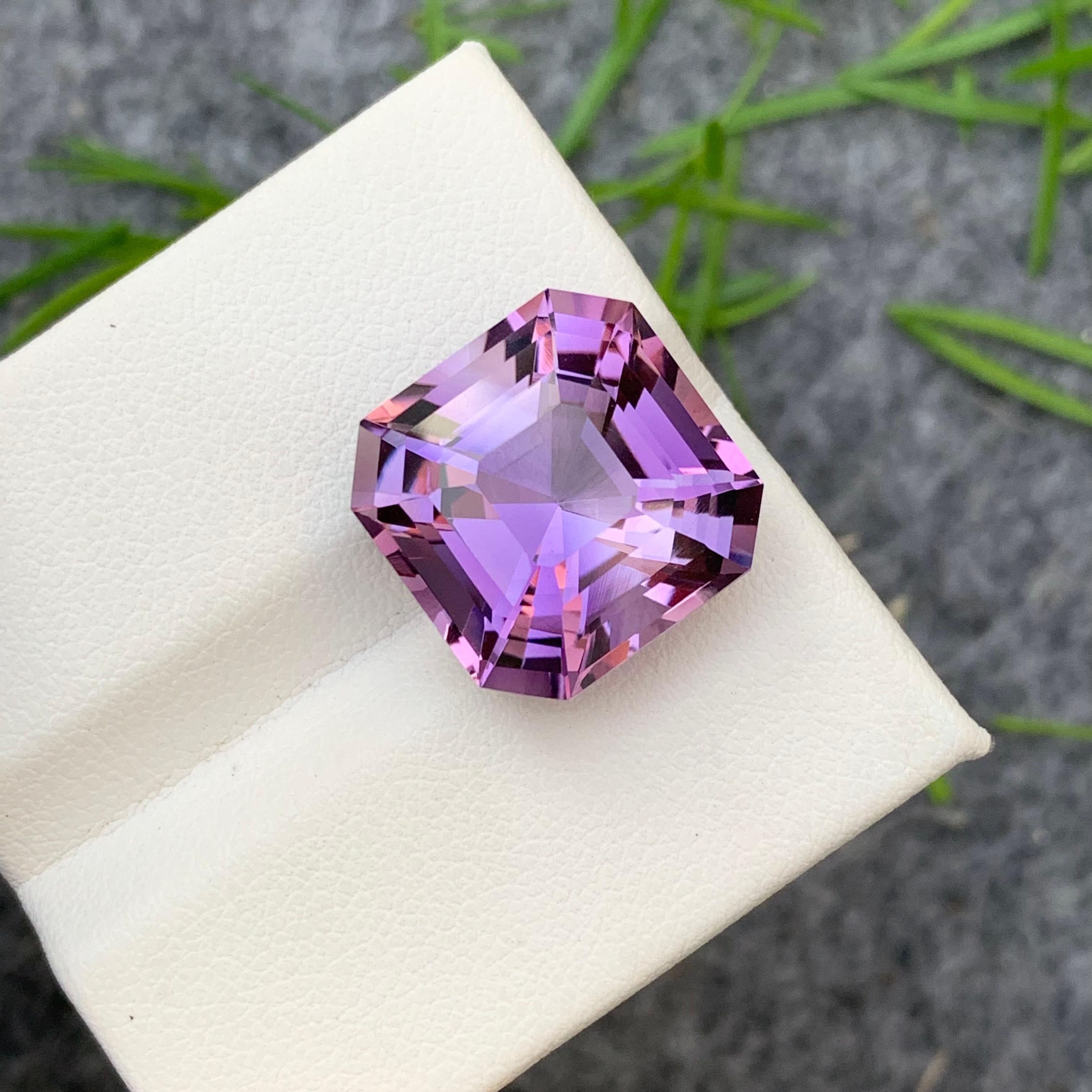 17.35 Carat Natural Loose Purple Amethyst Asscher Cut for Jewelry Making 7