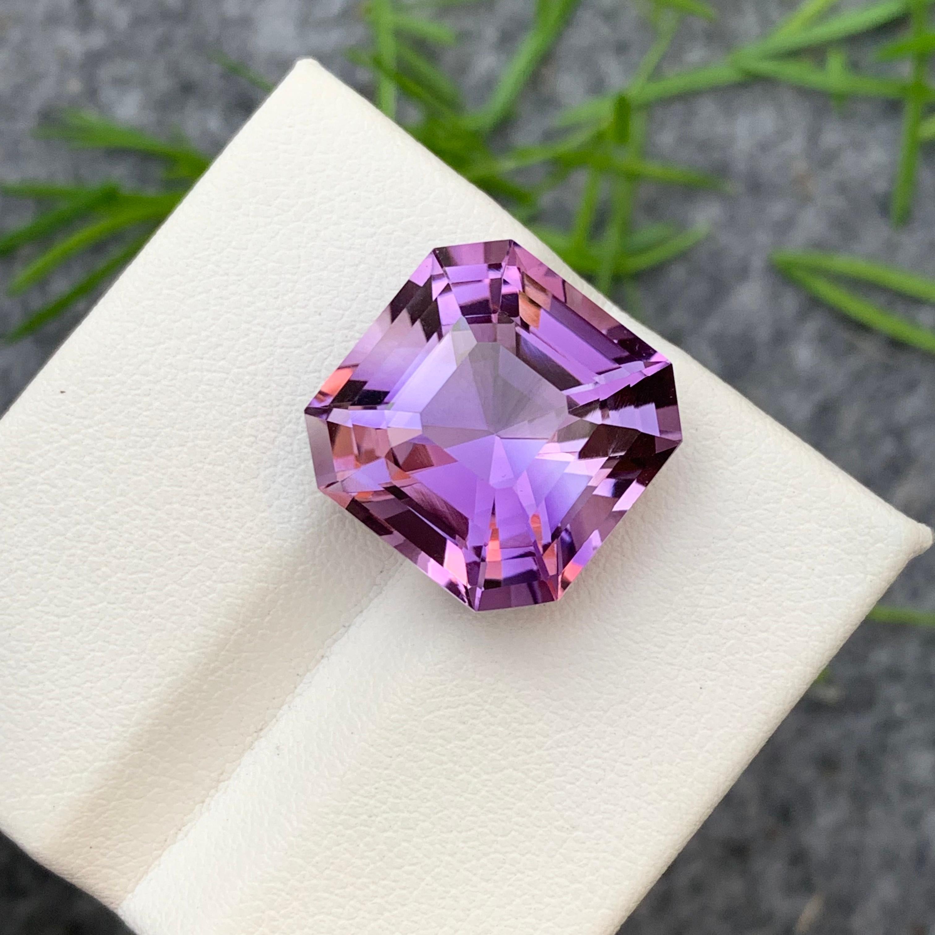 17.35 Carat Natural Loose Purple Amethyst Asscher Cut for Jewelry Making 9