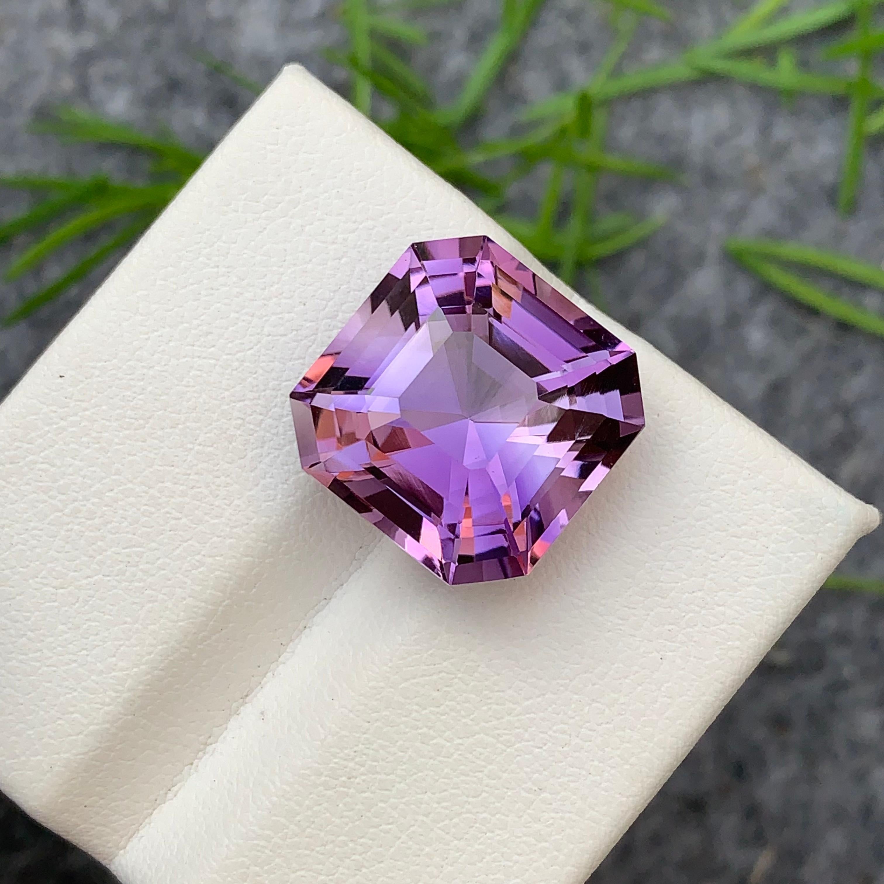 17.35 Carat Natural Loose Purple Amethyst Asscher Cut for Jewelry Making 10