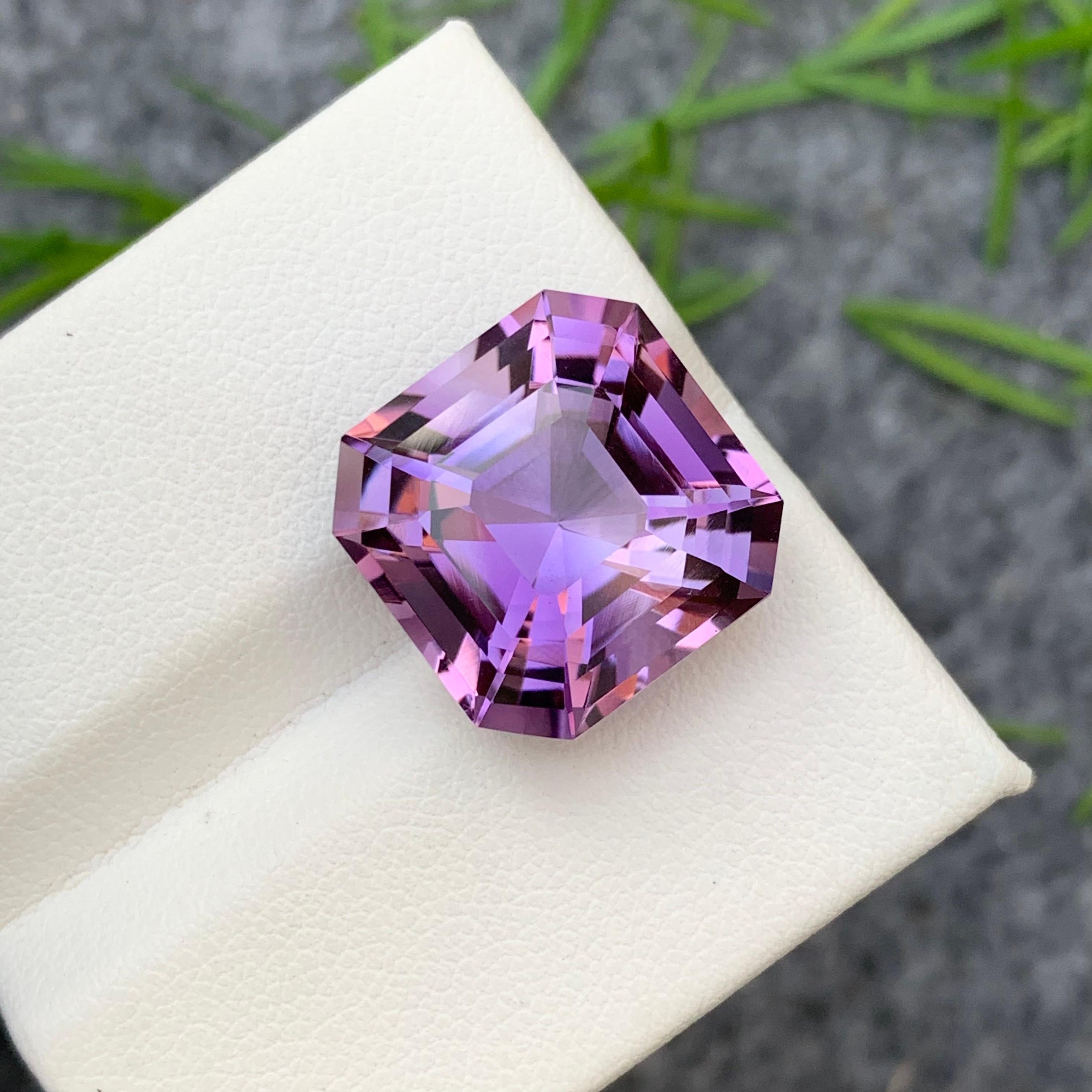 17.35 Carat Natural Loose Purple Amethyst Asscher Cut for Jewelry Making 11