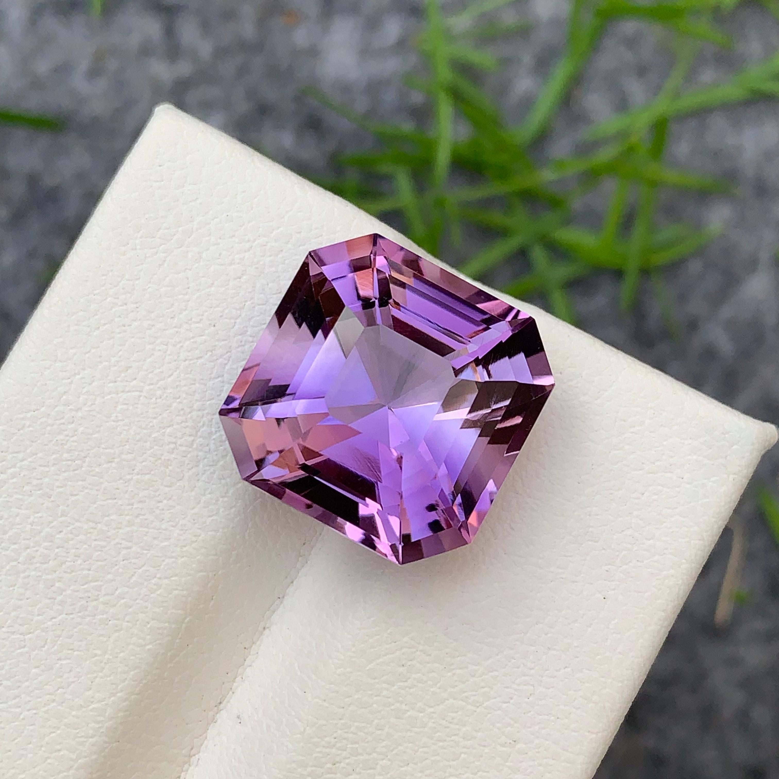 17.35 Carat Natural Loose Purple Amethyst Asscher Cut for Jewelry Making 1