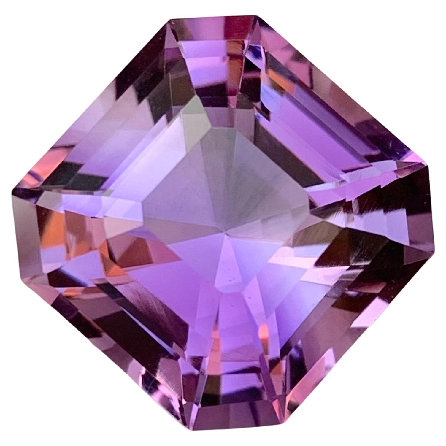 17.35 Carat Natural Loose Purple Amethyst Asscher Cut for Jewelry Making