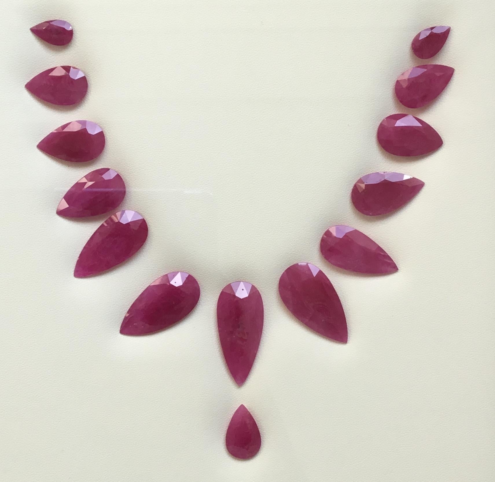 173.59 Carats Ruby Mozambique Pear Faceted Cut stone Layout Heated Natural Gem

Weight: 173.59 Carats
Pieces: 14
Shape: Faceted Pear cut stone
