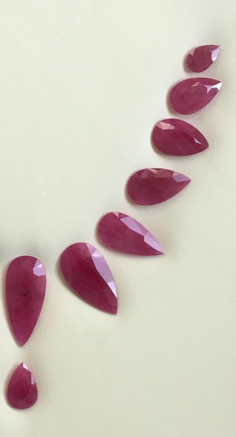 173.59 Carats Ruby Mozambique Pear Faceted Cut stone Layout Heated Natural Gem For Sale 1