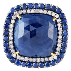 17,36 Karat Blauer Saphir Diamant Cocktail-Ring