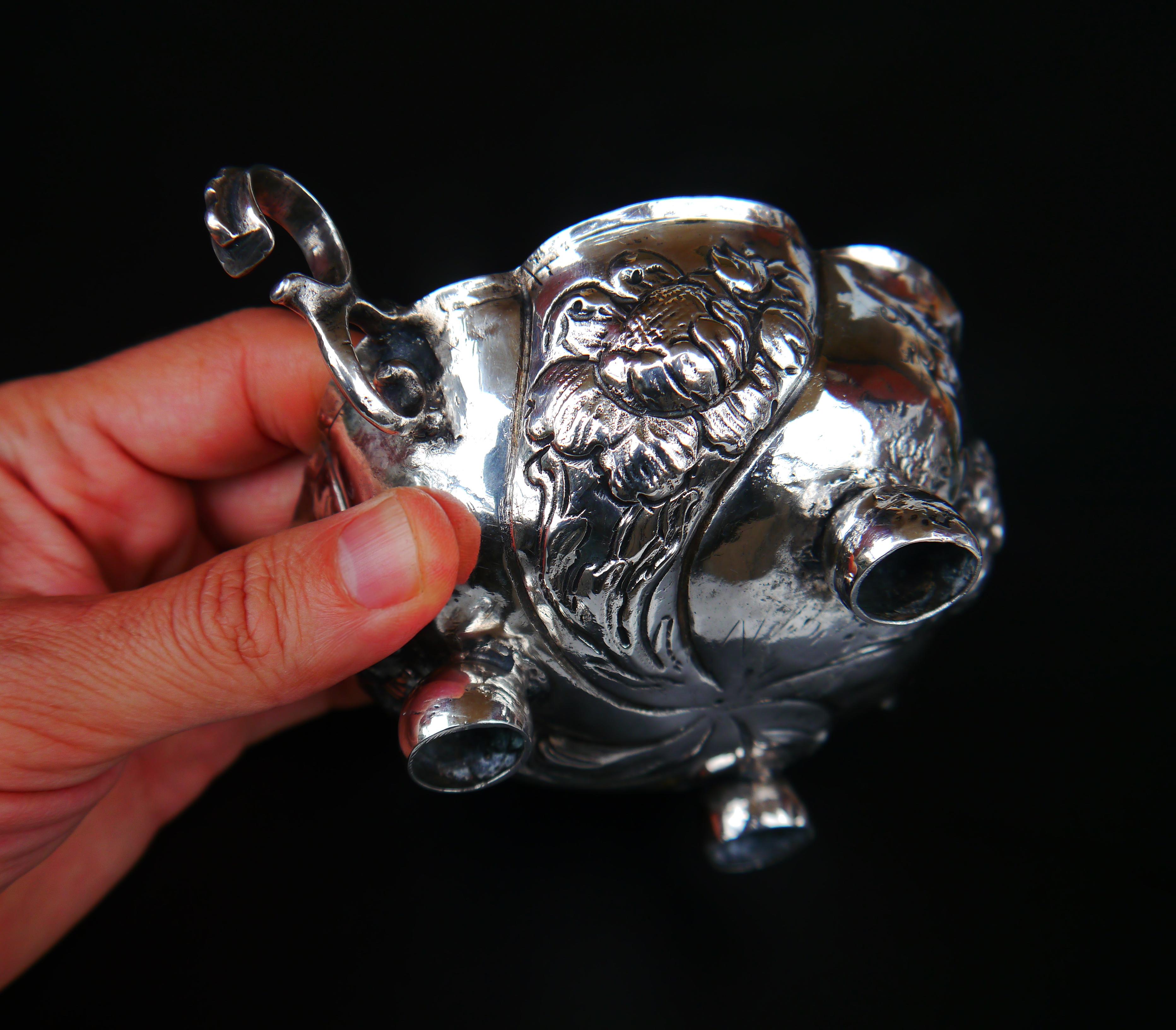 1737 Danish Floral Bowl solid Silver / 135 gr For Sale 9