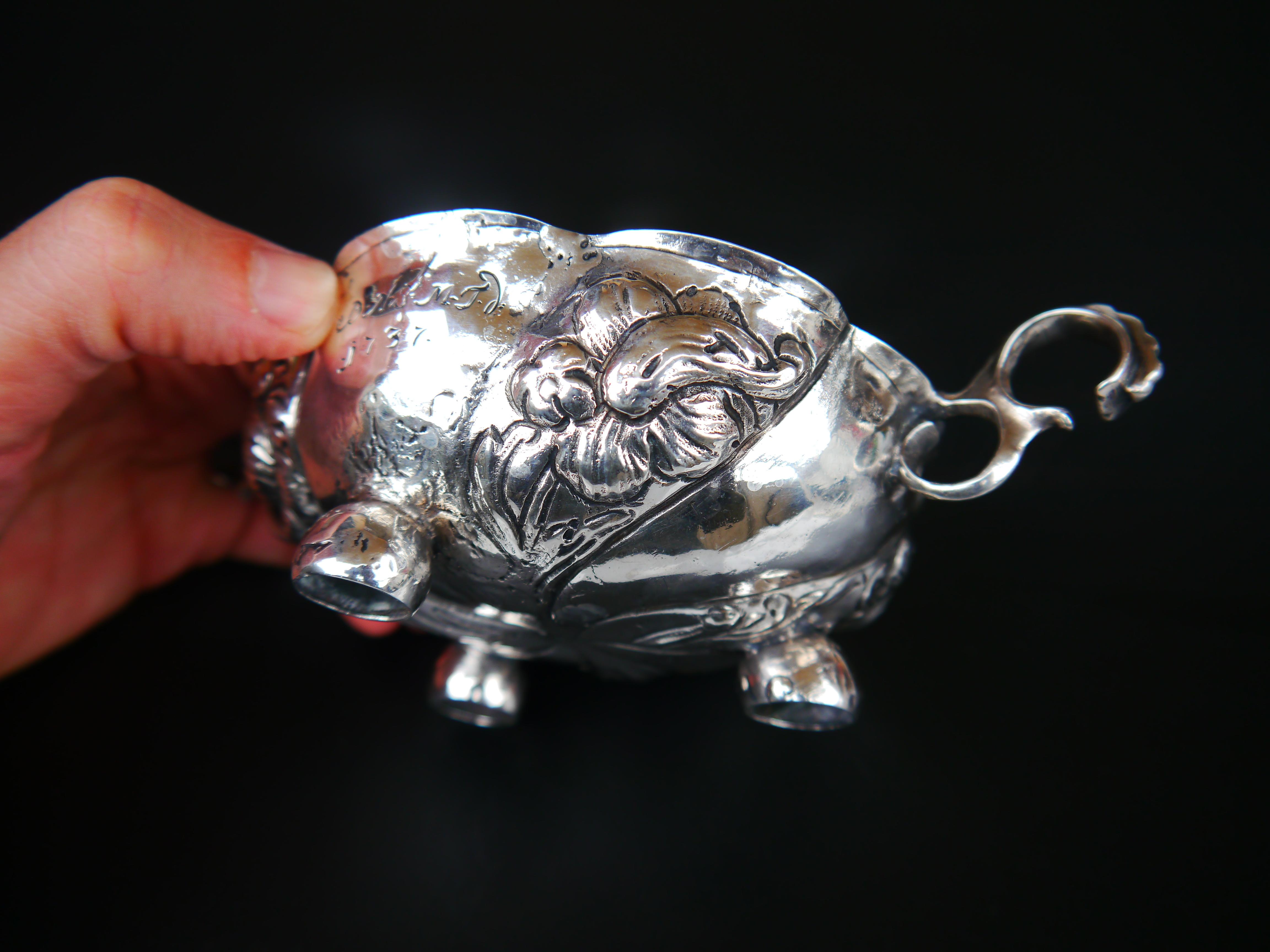 1737 Danish Floral Bowl solid Silver / 135 gr For Sale 10
