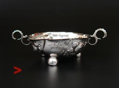 1737 Ciotola floreale danese in argento massiccio / 135 gr