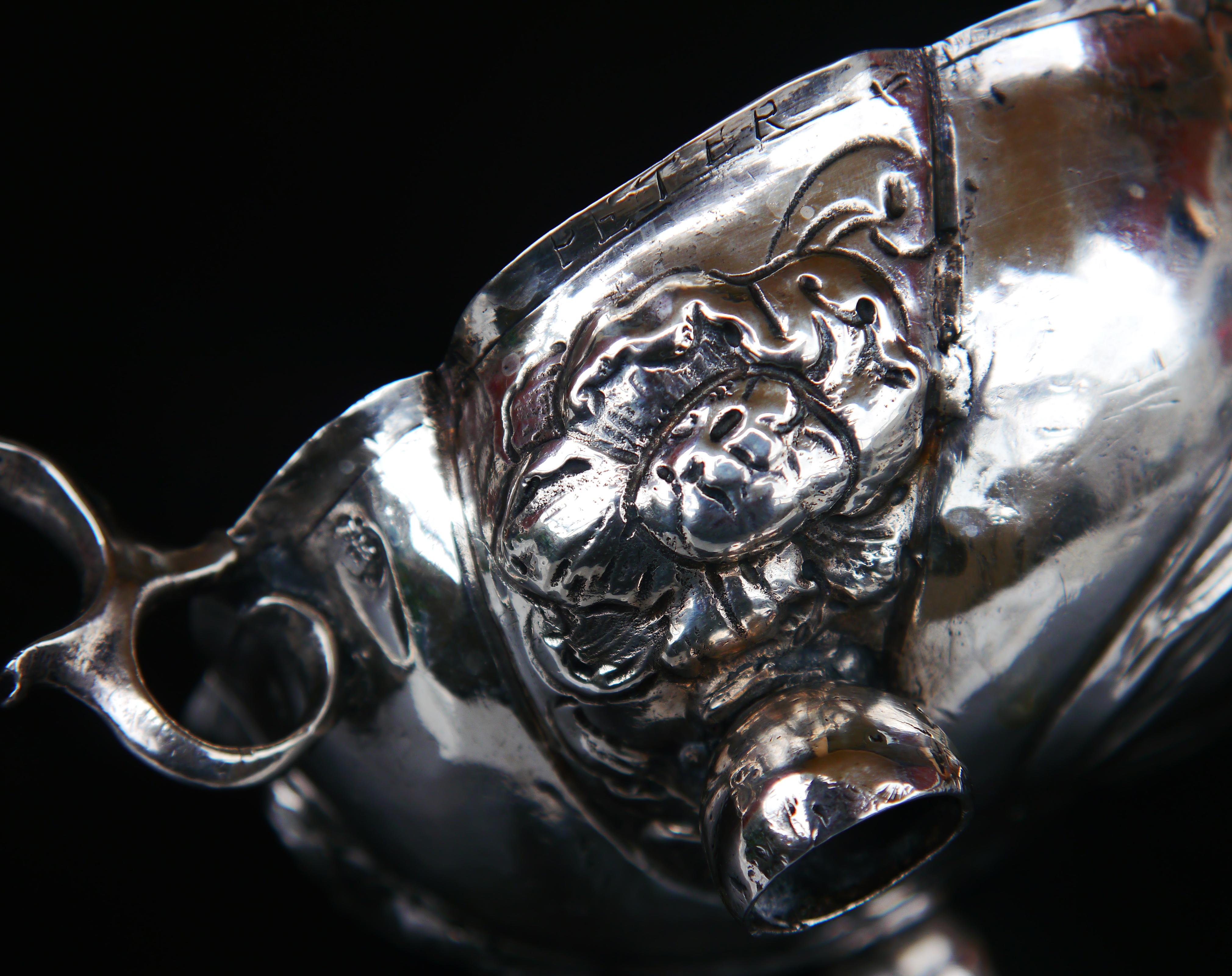 1737 Danish Floral Bowl solid Silver / 135 gr For Sale 7