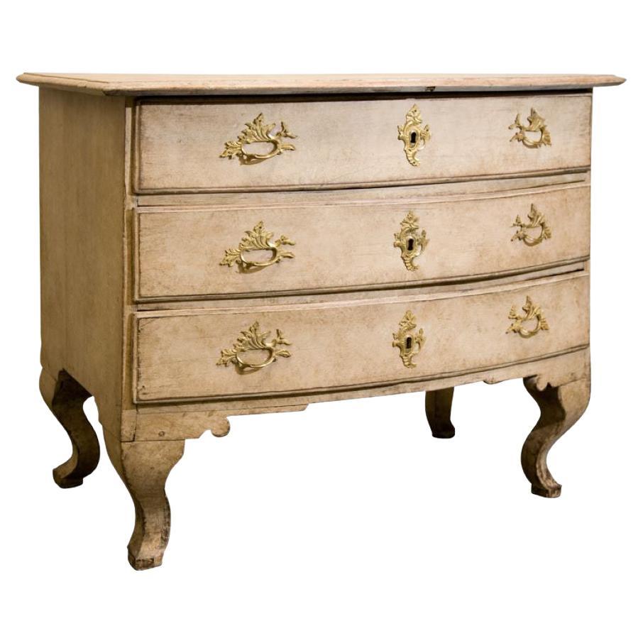 1737 Gray Gustavian Swedish Chest of Drawers with Original Paint